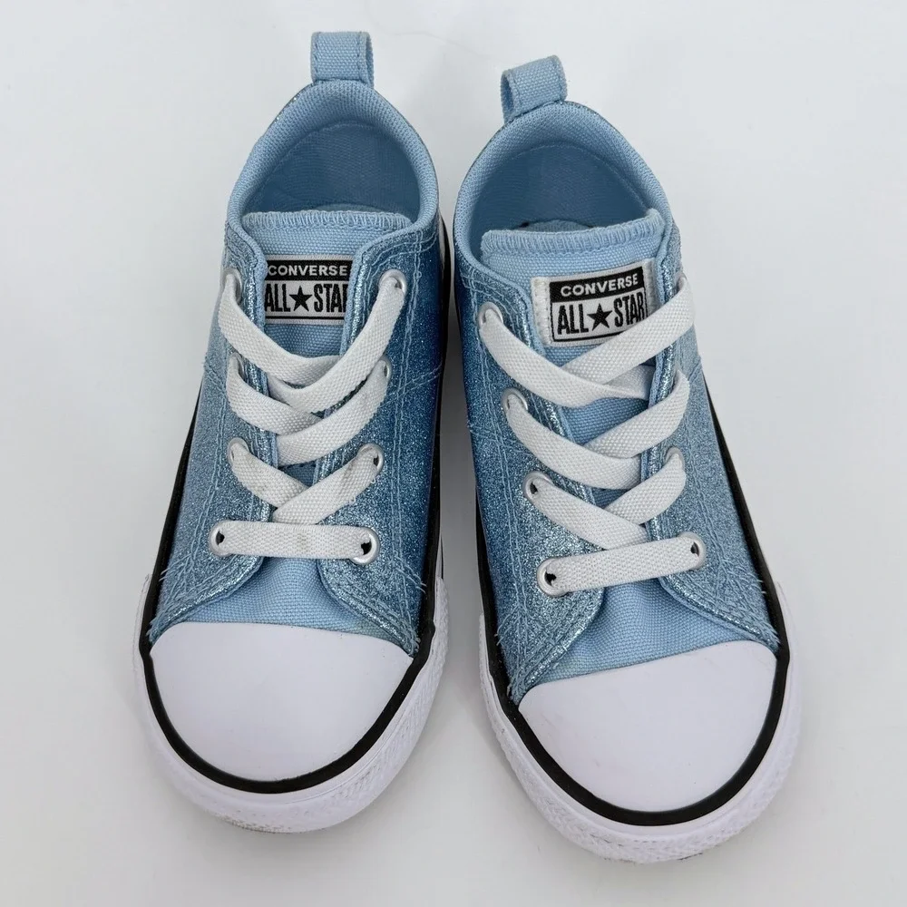 Converse Chuck Taylor All Star Madison Easy On Blue Glitter Toddler Shoes Sz 9